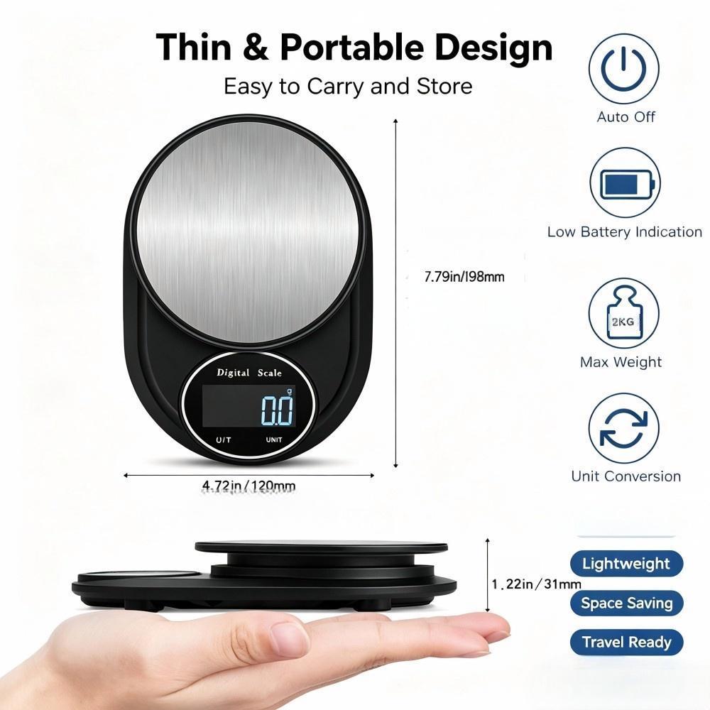 ميزان مطبخ رقمي محمول صغير بسع - مراجعة Electronics & Gadgets Icon وسعره